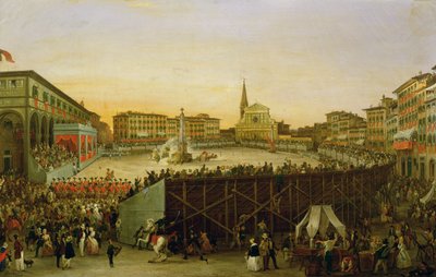 The Chariot Race at Piazza Santa Maria Novella in Florence by Giovanni Signorini